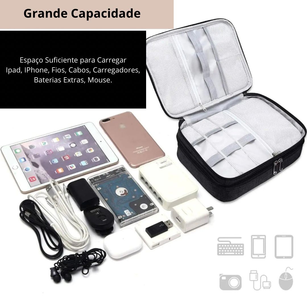 Bolsa para Guardar Cabos e Fios para Viagem