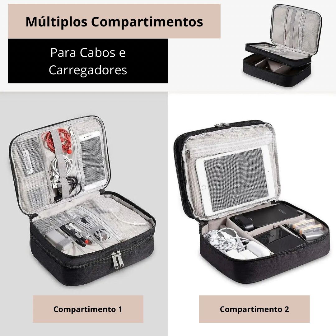 Bolsa para Guardar Cabos e Fios para Viagem