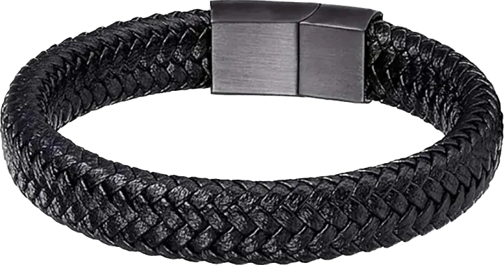 Pulseira Masculina Trançada Couro