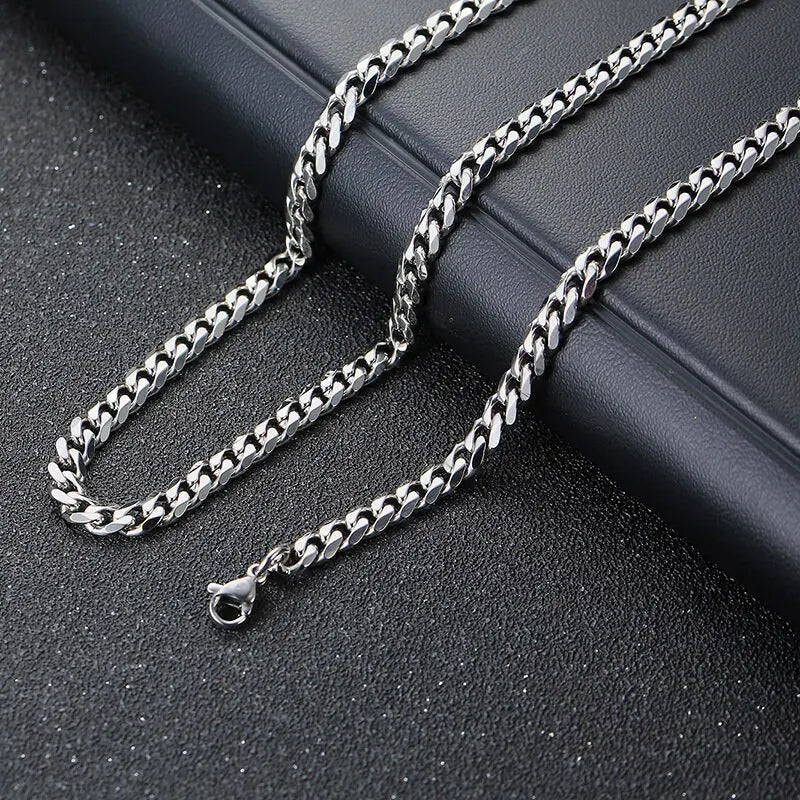 Colar Vertical Masculino em Aço Inoxidável