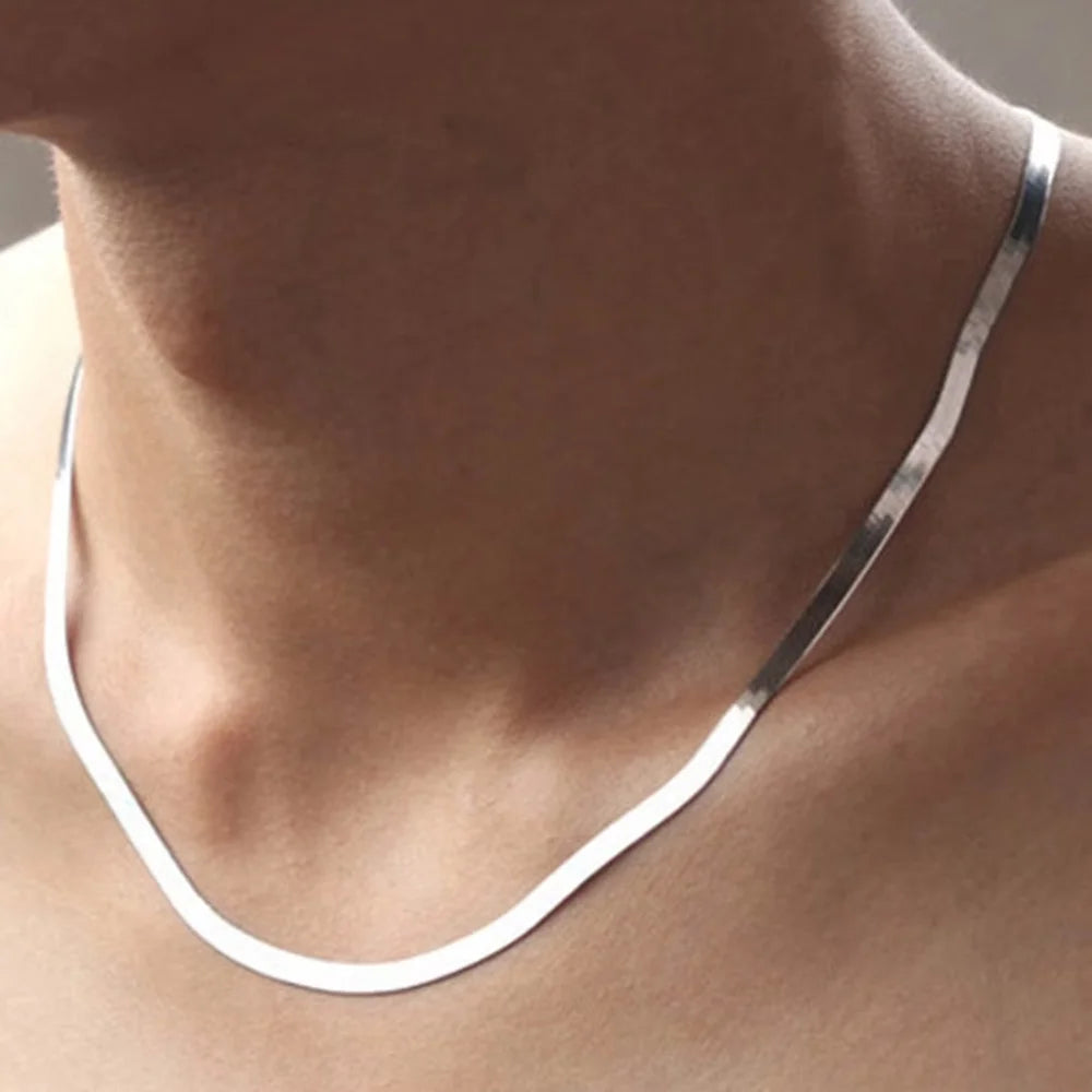 Colar Masculino com Corrente de Cobra, Aço Inoxidável