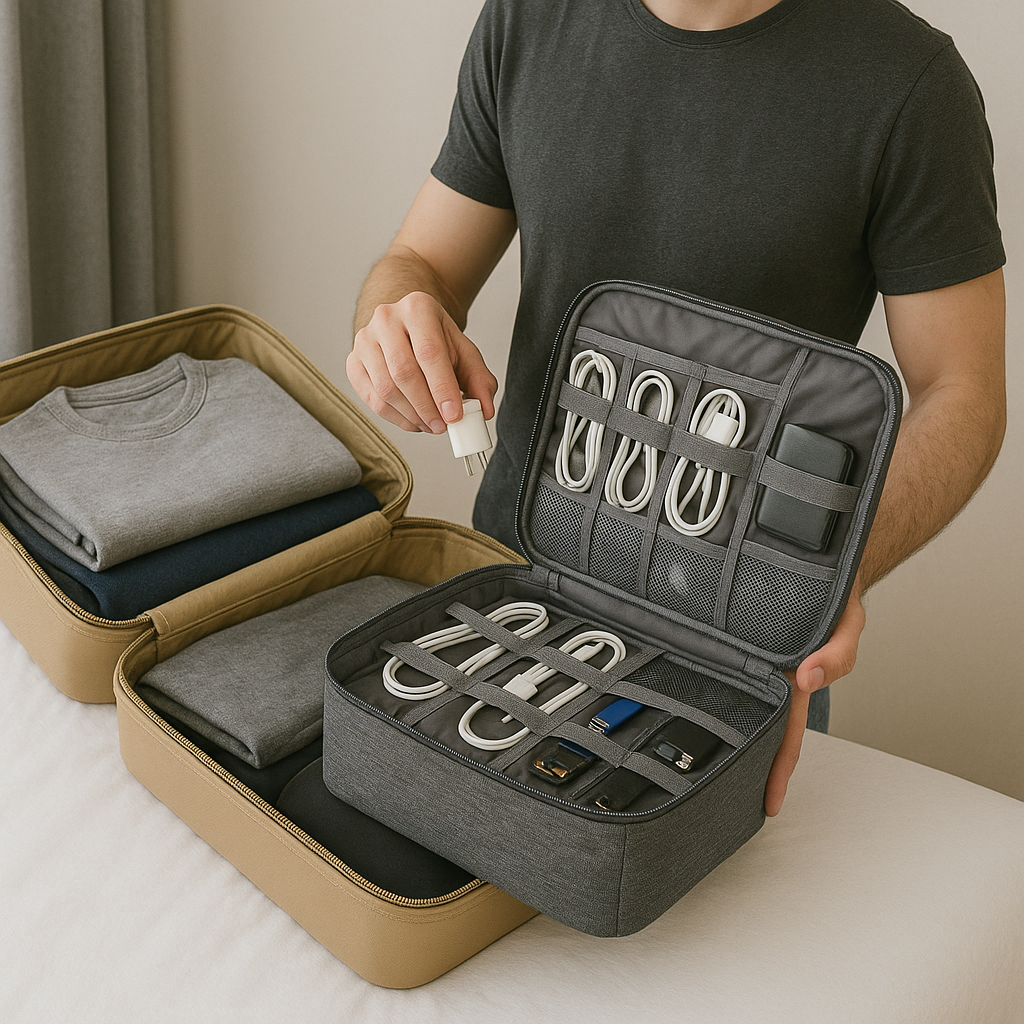 Bolsa para Guardar Cabos e Fios para Viagem
