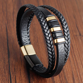 Pulseira de Corda Trançada com Fivela Magnética de Aço Inoxidável
