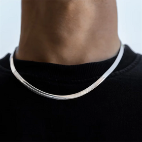 Colar Masculino com Corrente de Cobra, Aço Inoxidável