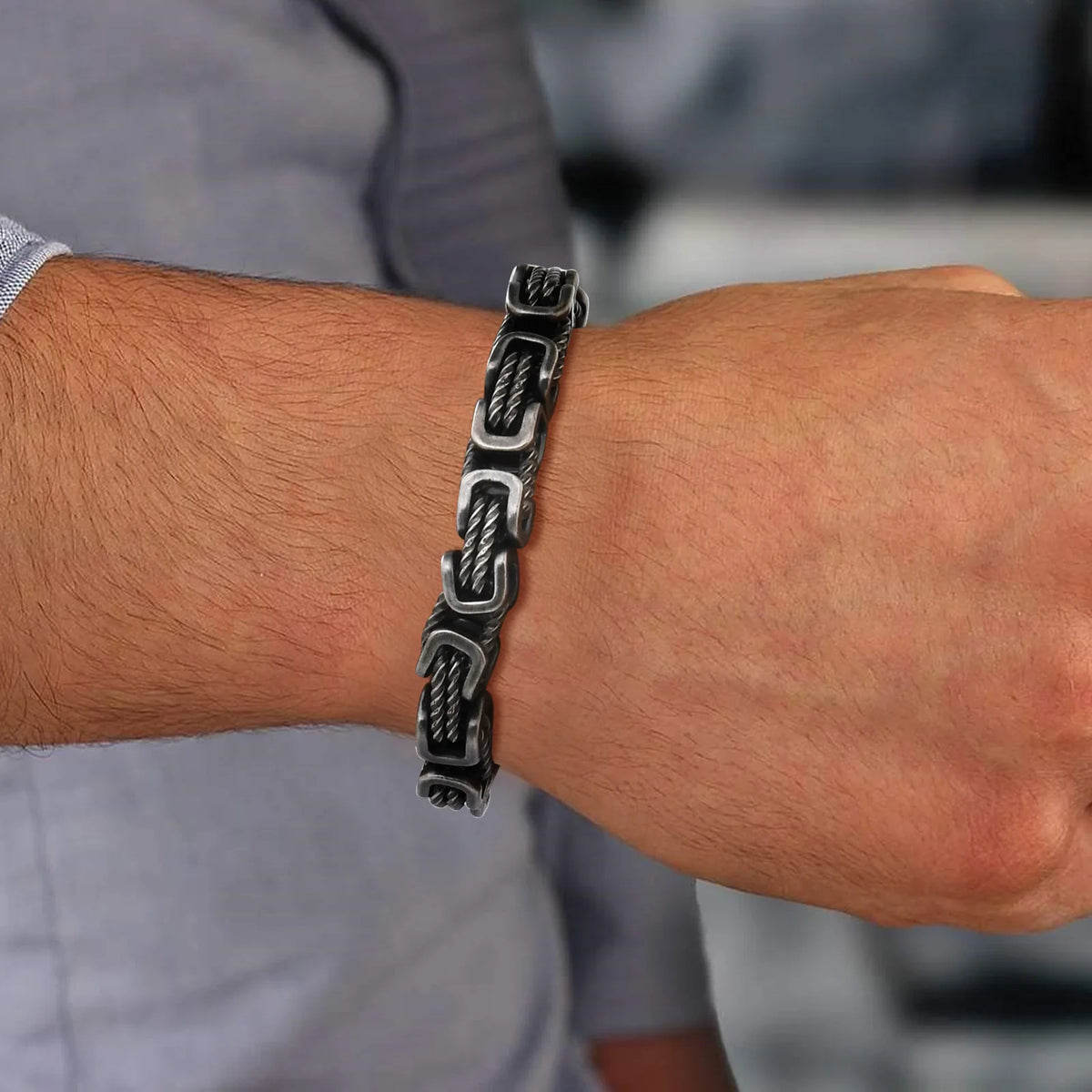 Pulseira Bizantina Trançada Retrô