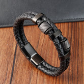 Pulseira de Corda Trançada com Fivela Magnética de Aço Inoxidável