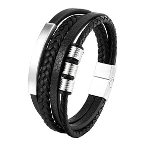 Pulseira de Corda Trançada com Fivela Magnética de Aço Inoxidável