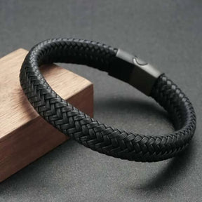 Pulseira Masculina Trançada Couro