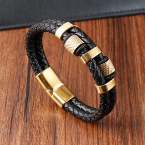 Pulseira de Corda Trançada com Fivela Magnética de Aço Inoxidável