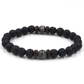 Pulseira Masculina Pedra Vulcânica Volcano