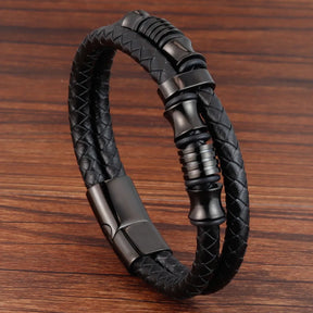 Pulseira de Corda Trançada com Fivela Magnética de Aço Inoxidável