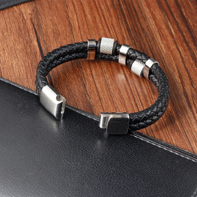 Pulseira de Corda Trançada com Fivela Magnética de Aço Inoxidável