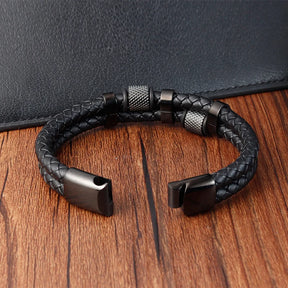 Pulseira de Corda Trançada com Fivela Magnética de Aço Inoxidável