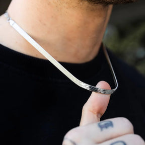 Colar Masculino com Corrente de Cobra, Aço Inoxidável
