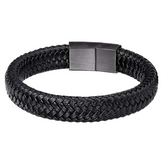 Pulseira Masculina Trançada Couro